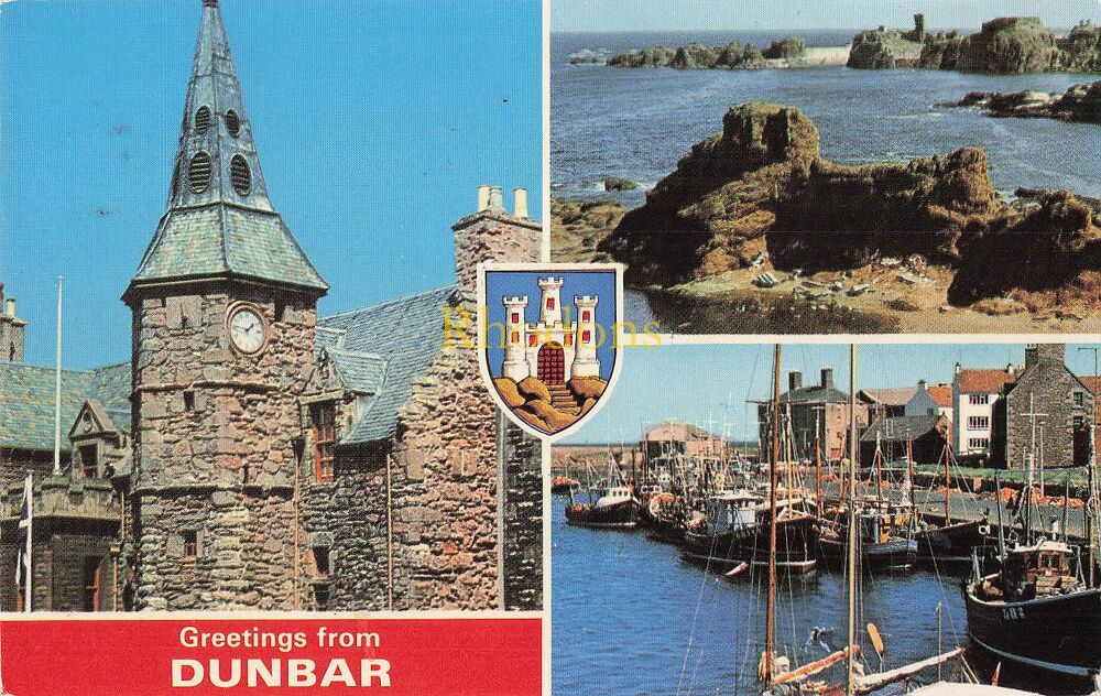 Scotland Postcard-Dunbar, East Lothian-1980s Multiview PC