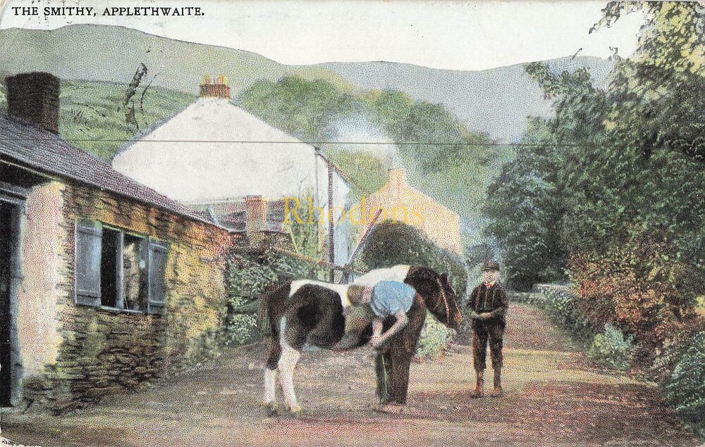 Genealogy Postcards-Master S G DIX, Broom Hill, Hereford | The Smithy, Appethwaite-Marcus Wards Series PC