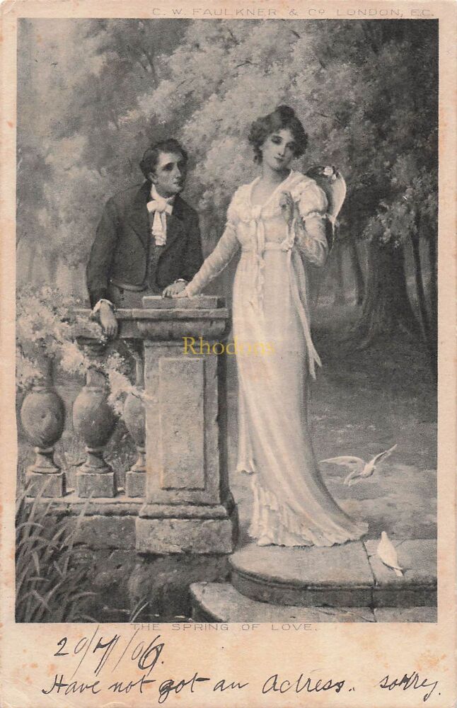Genealogy Postcard-Mrs BARRETT, Vicarage Road, Teddington-From Lily July 1906
