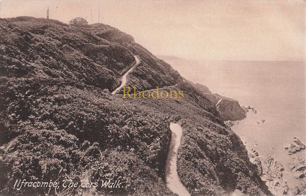 Genealogy Postcard-Master E RUDLAND-Colville Road Leytonstone, Essex, July 1912 | Ilfracombe, The Tors Walk-Friths Series PC