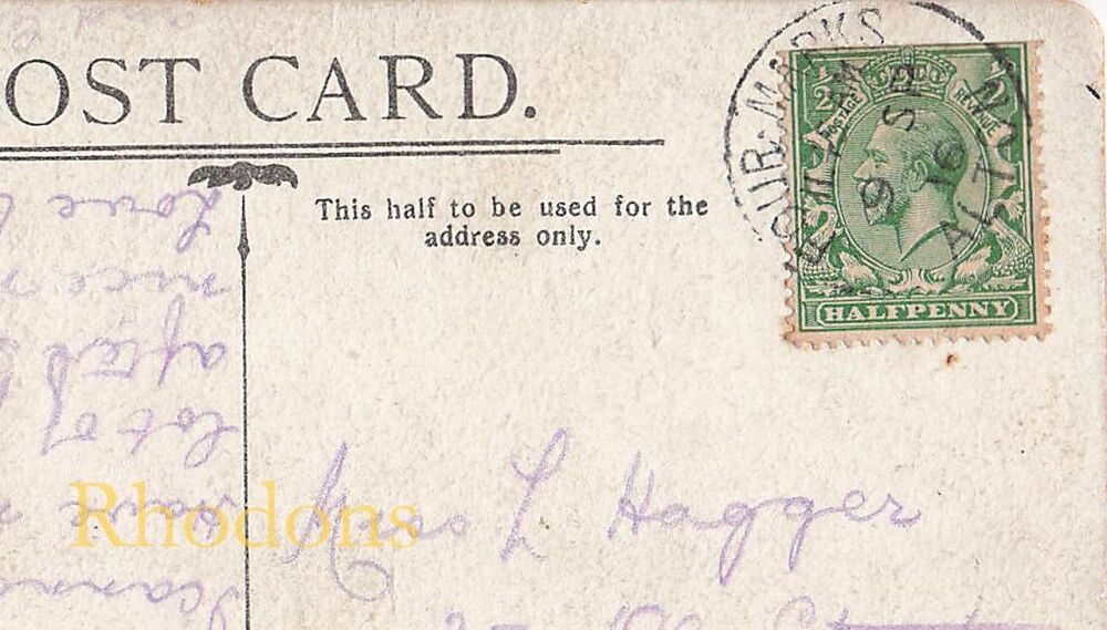 Genealogy Postcard-Miss L HAGGER Old Street, London EC, 1916 | Postcard Publisher P T Andrews, Selborne, Hants