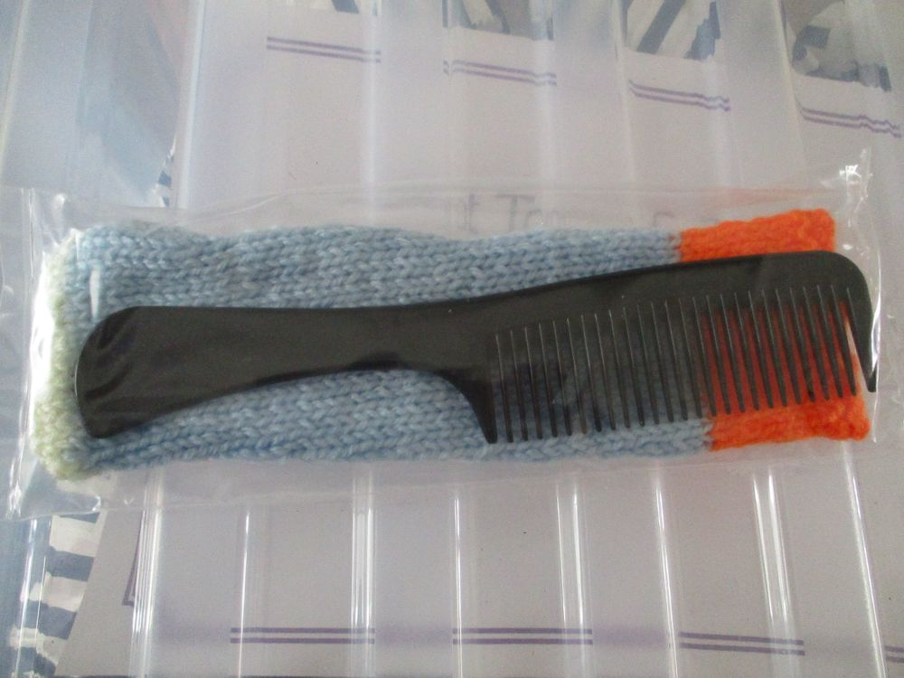 Blue Orange Lemon Knitted Comb Case with Comb - Knitted By KittyMumma