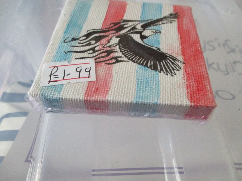 Eagle on Red White Blue - 7cm Box Frame Canvas - JGPaws