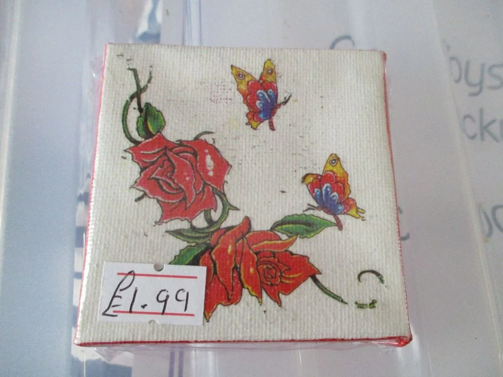 Roses and Butterflies - 7cm Box Frame Canvas - JGPaws