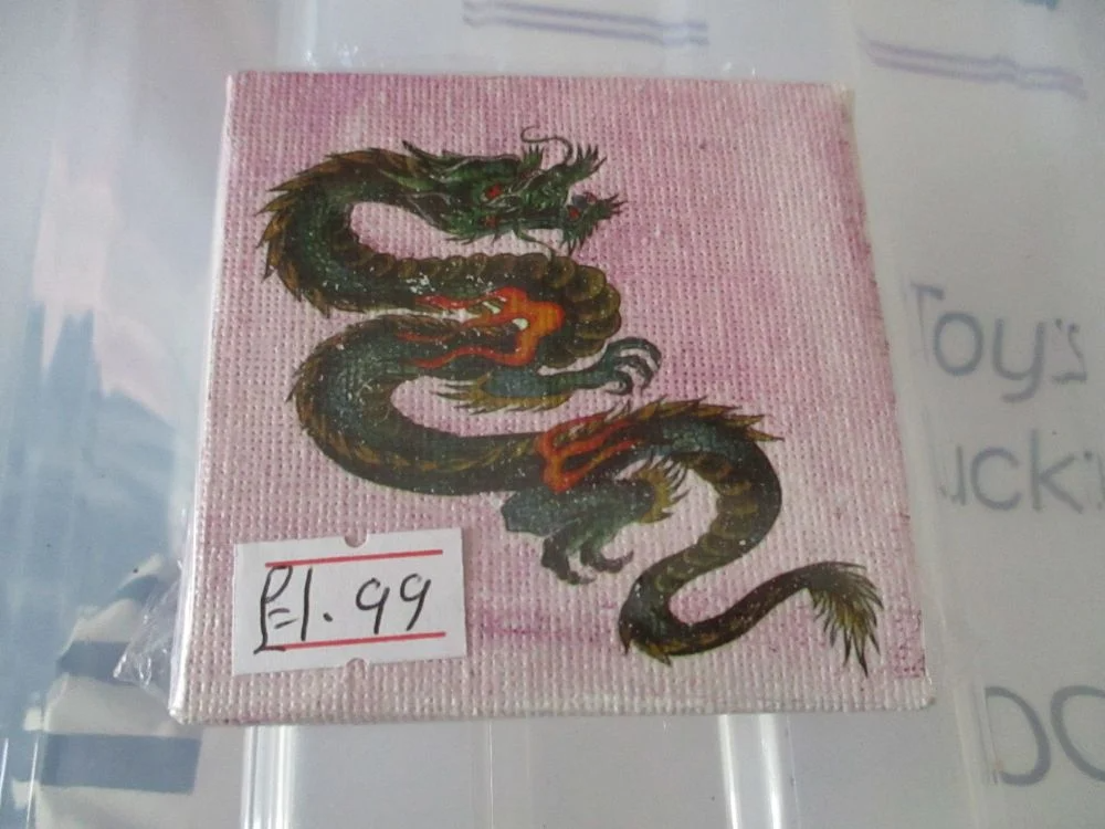 Twisted Dragon on Pink - 7cm Box Frame Canvas - JGPaws