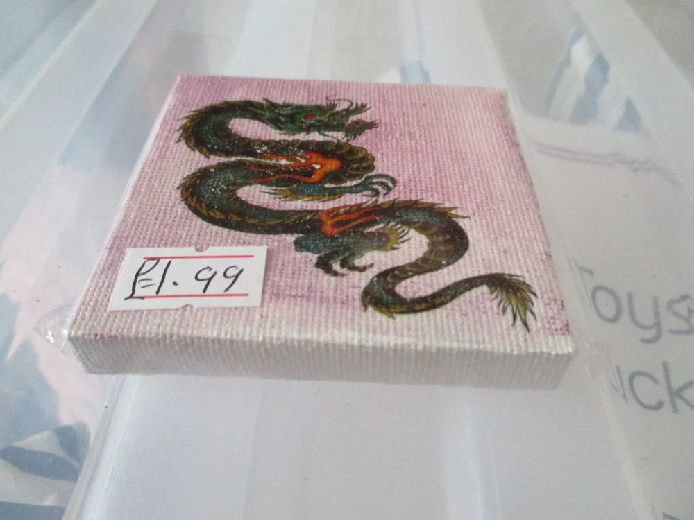 Twisted Dragon on Pink - 7cm Box Frame Canvas - JGPaws