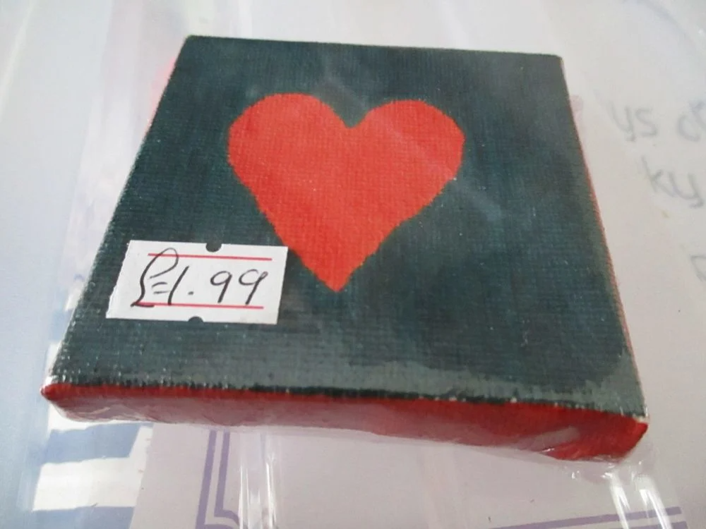 Heart on Black - 7cm Box Frame Canvas - JGPaws