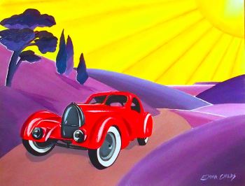 Art Deco Red Car Art Deco Red Car