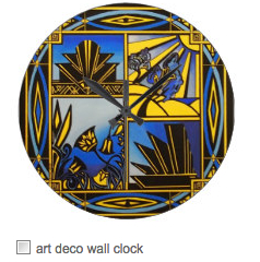 art deco blue wall clock
