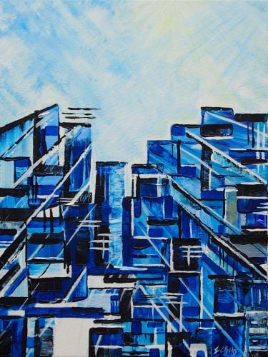 UNFRAMED URBAN BLUE PRINT