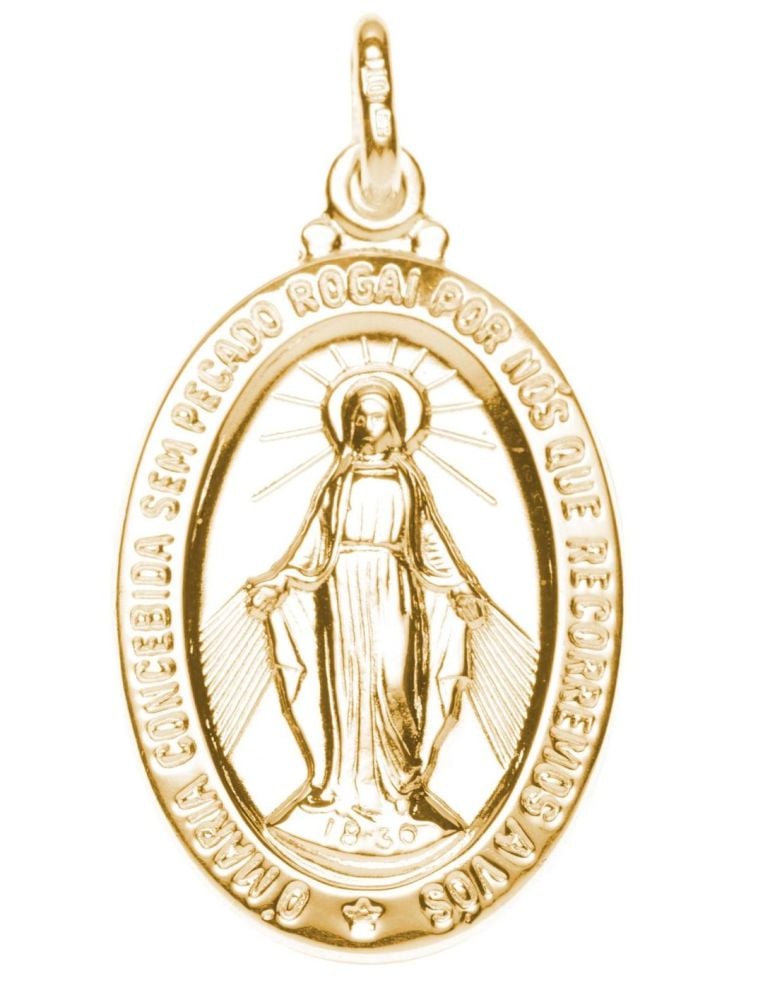 Very Large 9ct Gold Miraculous Medal