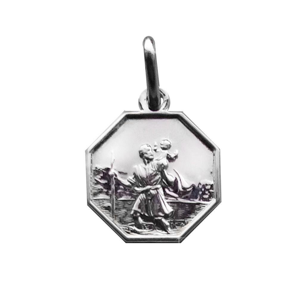12mm Silver St Christopher 