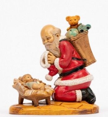 Santa Claus, St Nicholas, with gifts, 11cm