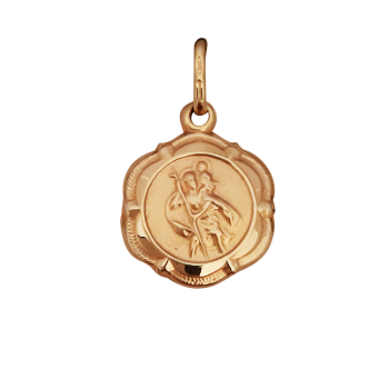 14mm 9ct St Christopher Medal