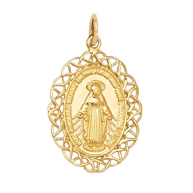 20mm 9ct Gold Celtic Miraculous Medal
