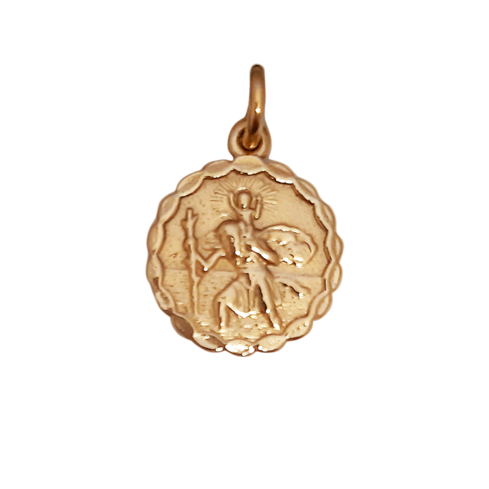 9ct gold 14mm St Christopher