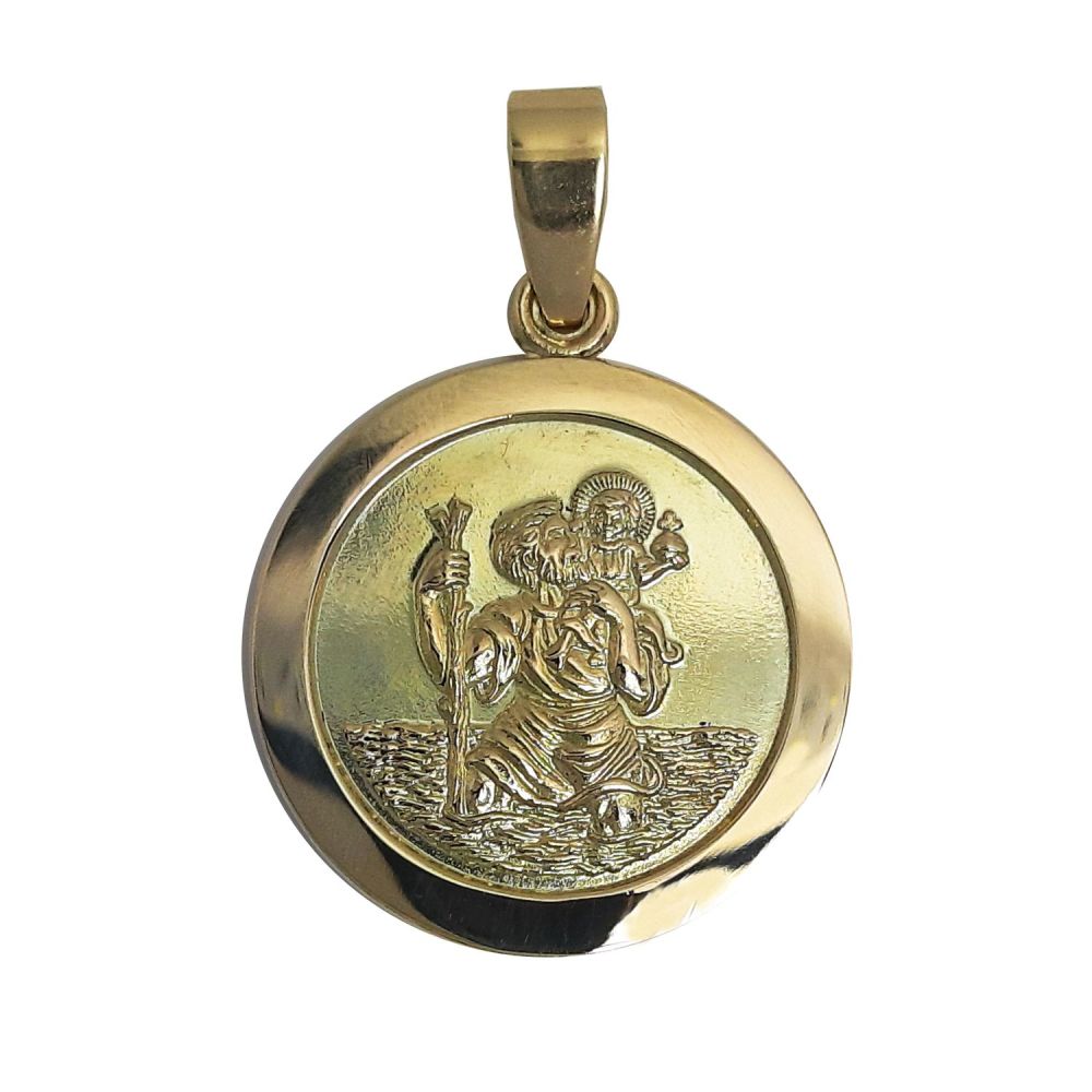 21mm 9ct gold  St Christopher