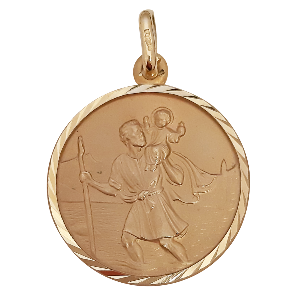 25mm 9ct gold St Christopher