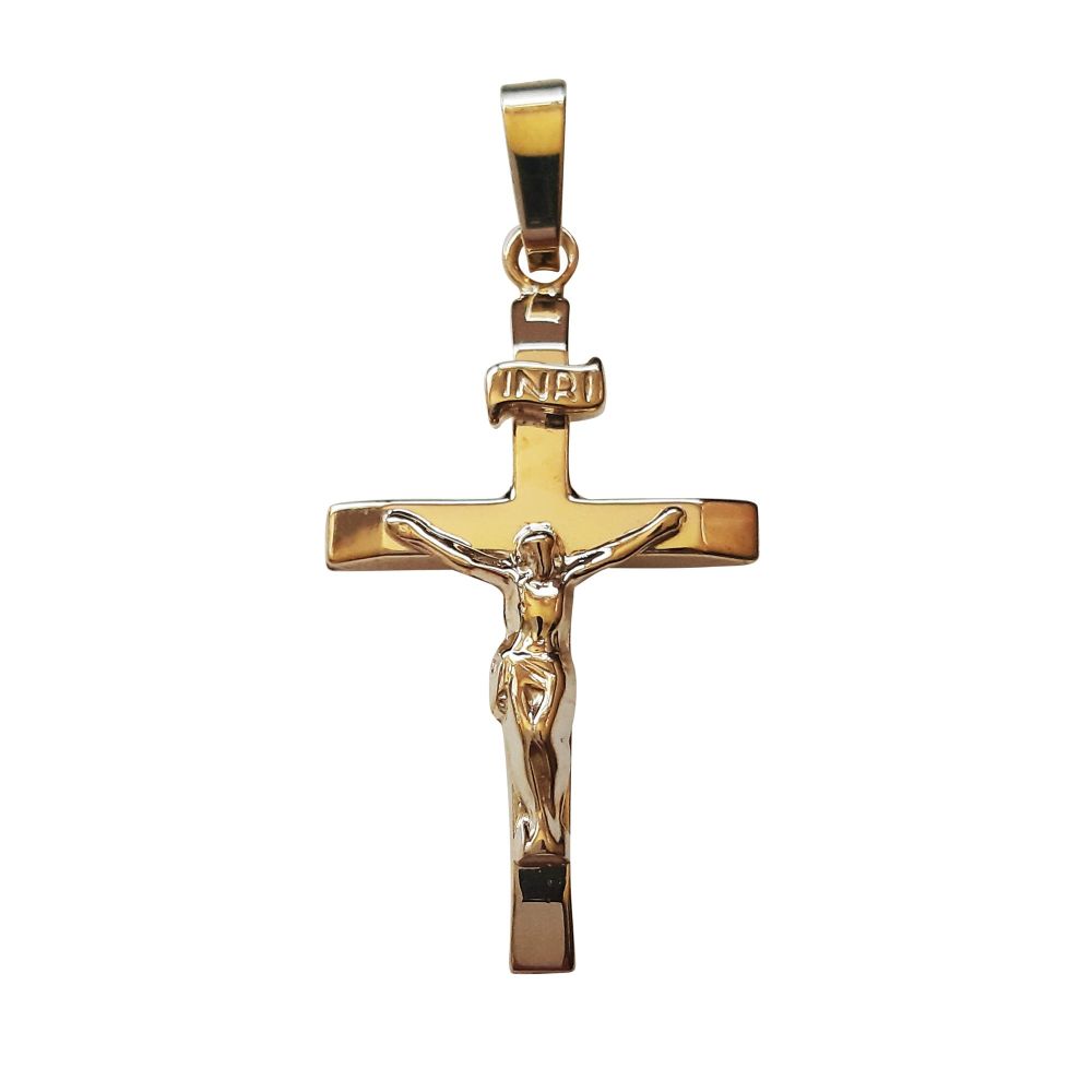 9ct 22mm Crucifix INRI
