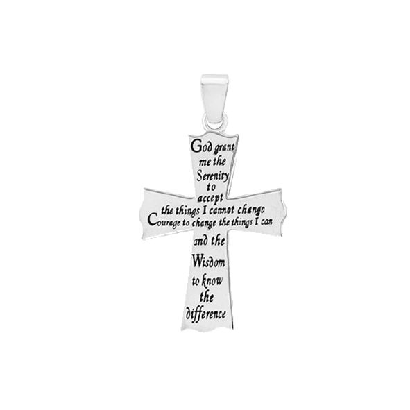 Silver Serenity Prayer Cross.