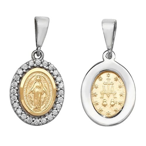 12mm 9ct CZ Miraculous Medal