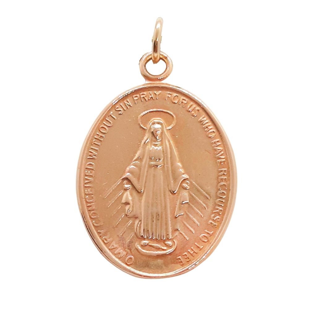 20mm 9ct Rose Gold Miraculous Medal