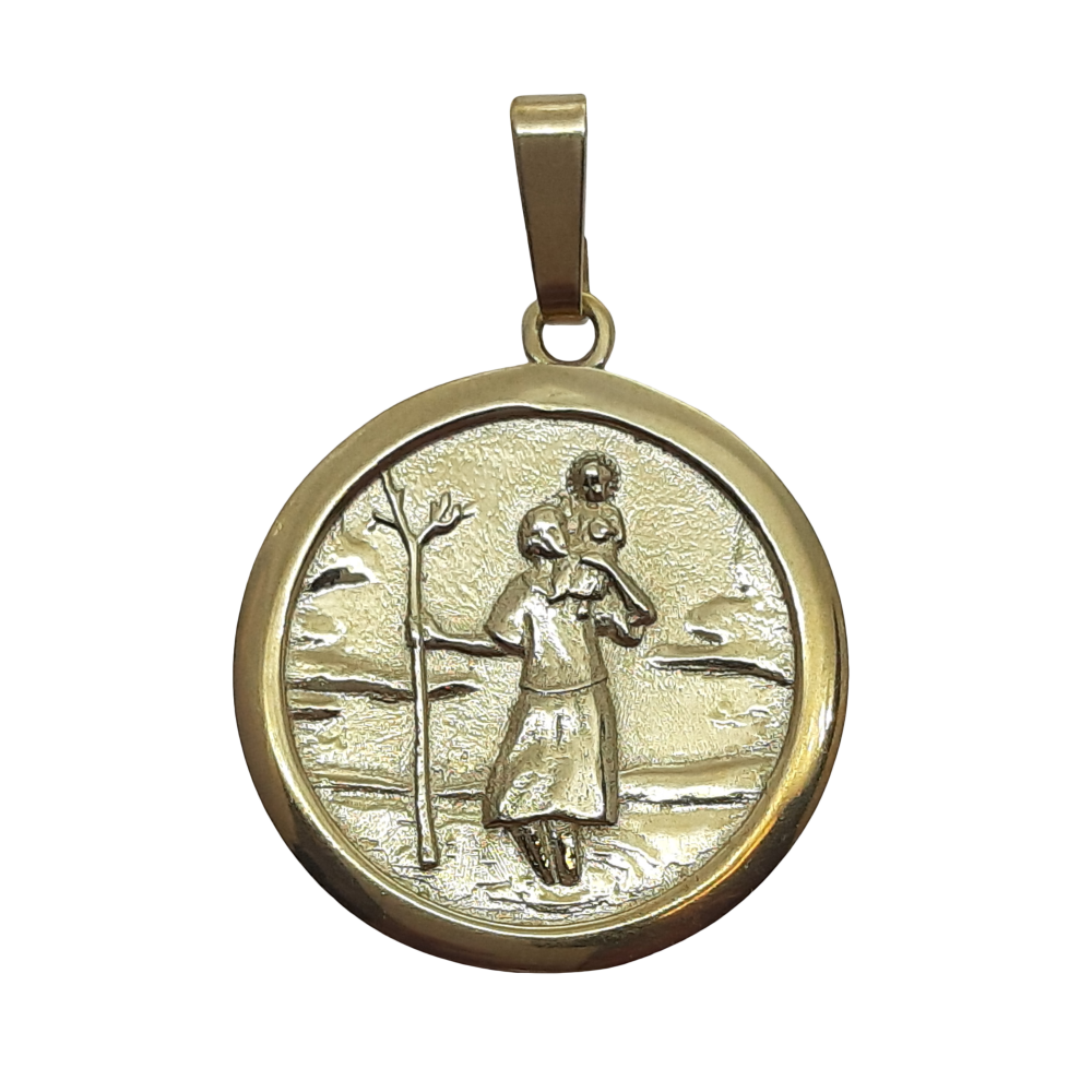 23mm 9ct gold St Christopher