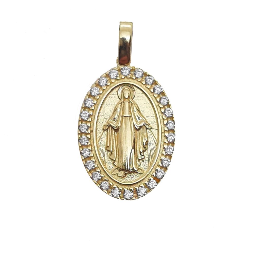 17mm 9ct CZ Miraculous Medal