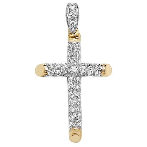 9ct 35mm Cross with Cz