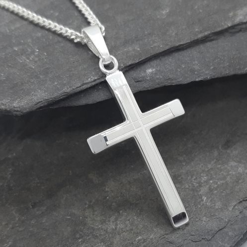 Sterling Silver  27mm Cross