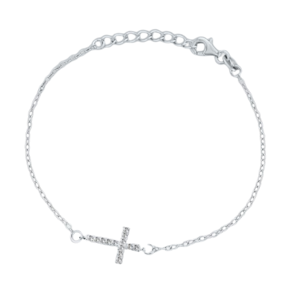 Children CZ Cross Bracelet