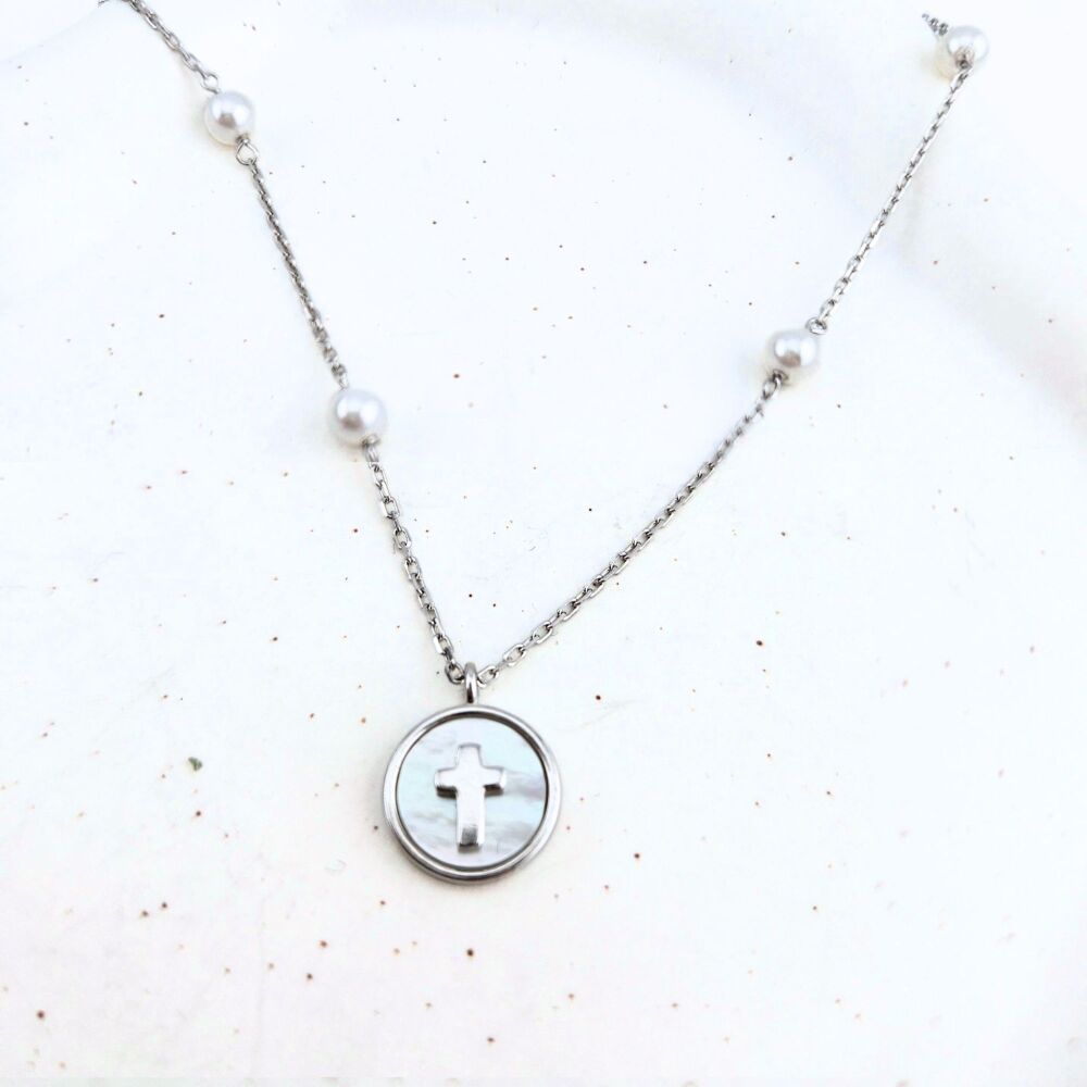 MOP Cross Necklace