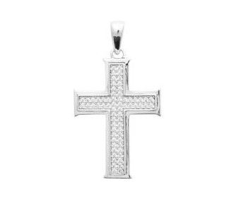 21mm Sterling Silver CZ Cross Border