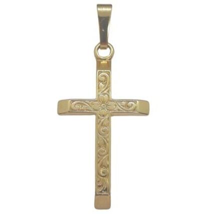 9ct gold Cross 27mm
