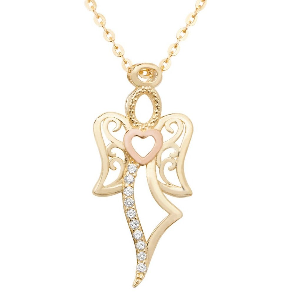 9ct CZ  Guardian Angel with chain