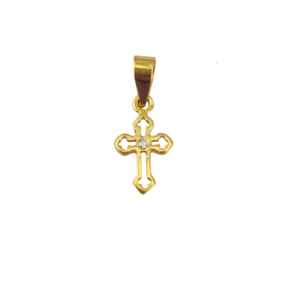9ct gold 9mm CZ Cross