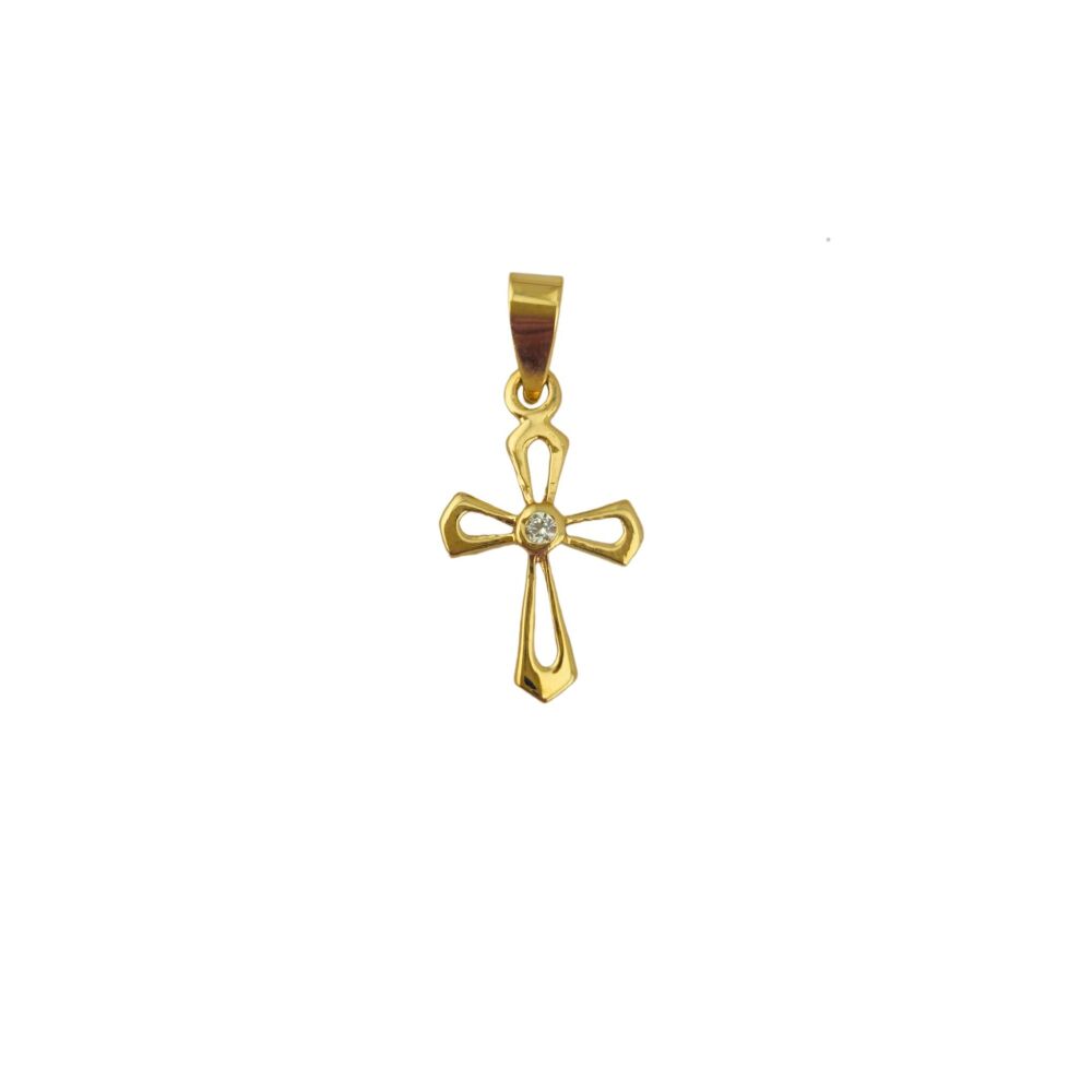 9ct gold 12mm CZ Cross