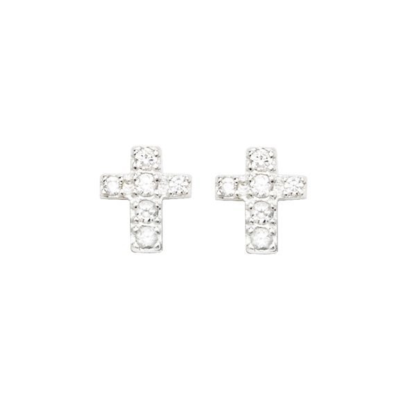 Cross CZ Earrings