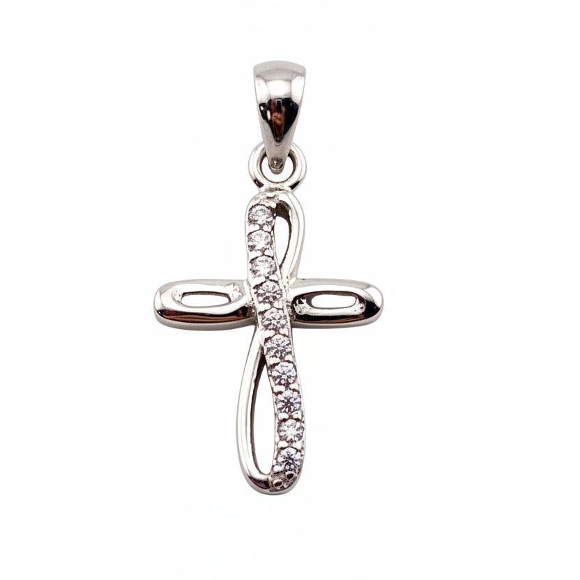 Silver CZ Cross Medium 16mm