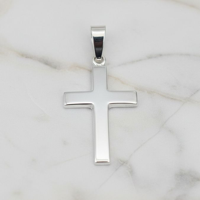 Sterling silver 20mm Plain Cross