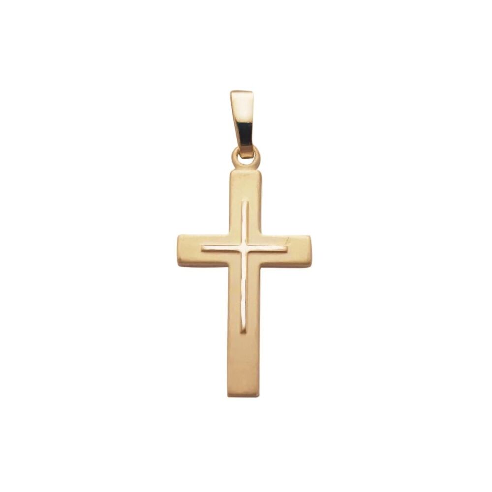 21mm 9ct Satin Cross Design