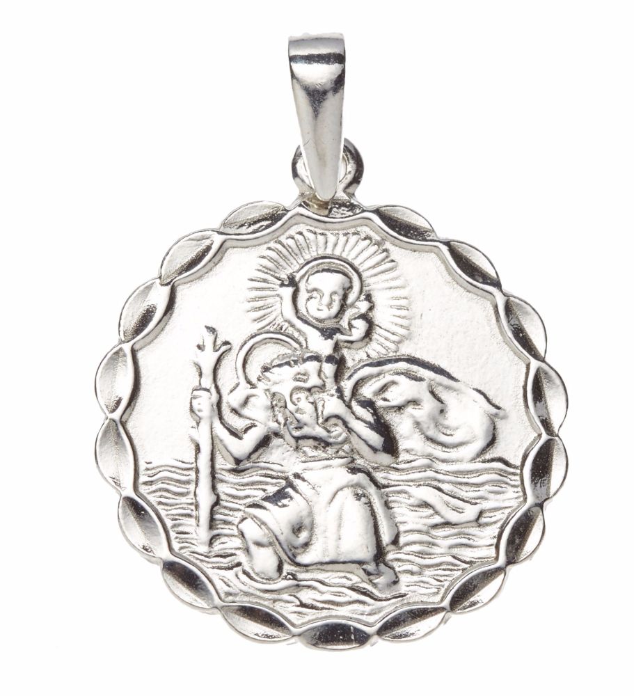 St Christopher Medal with detailed edging