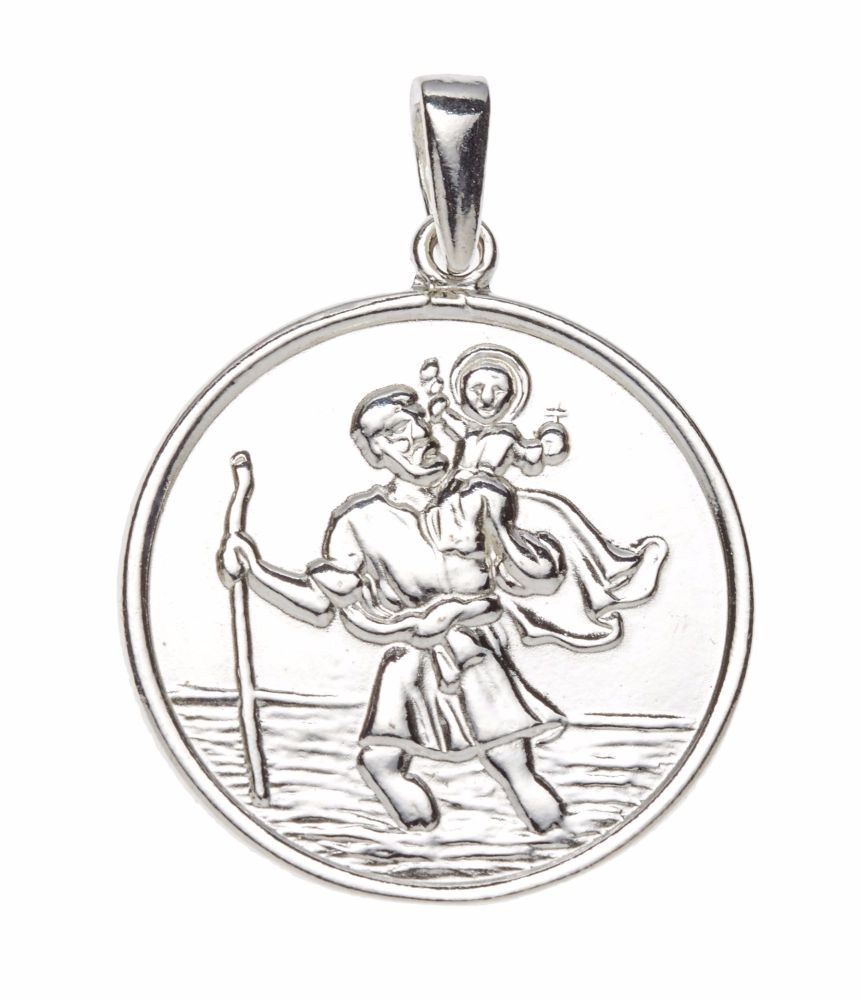 Large Round St Christopher Medal