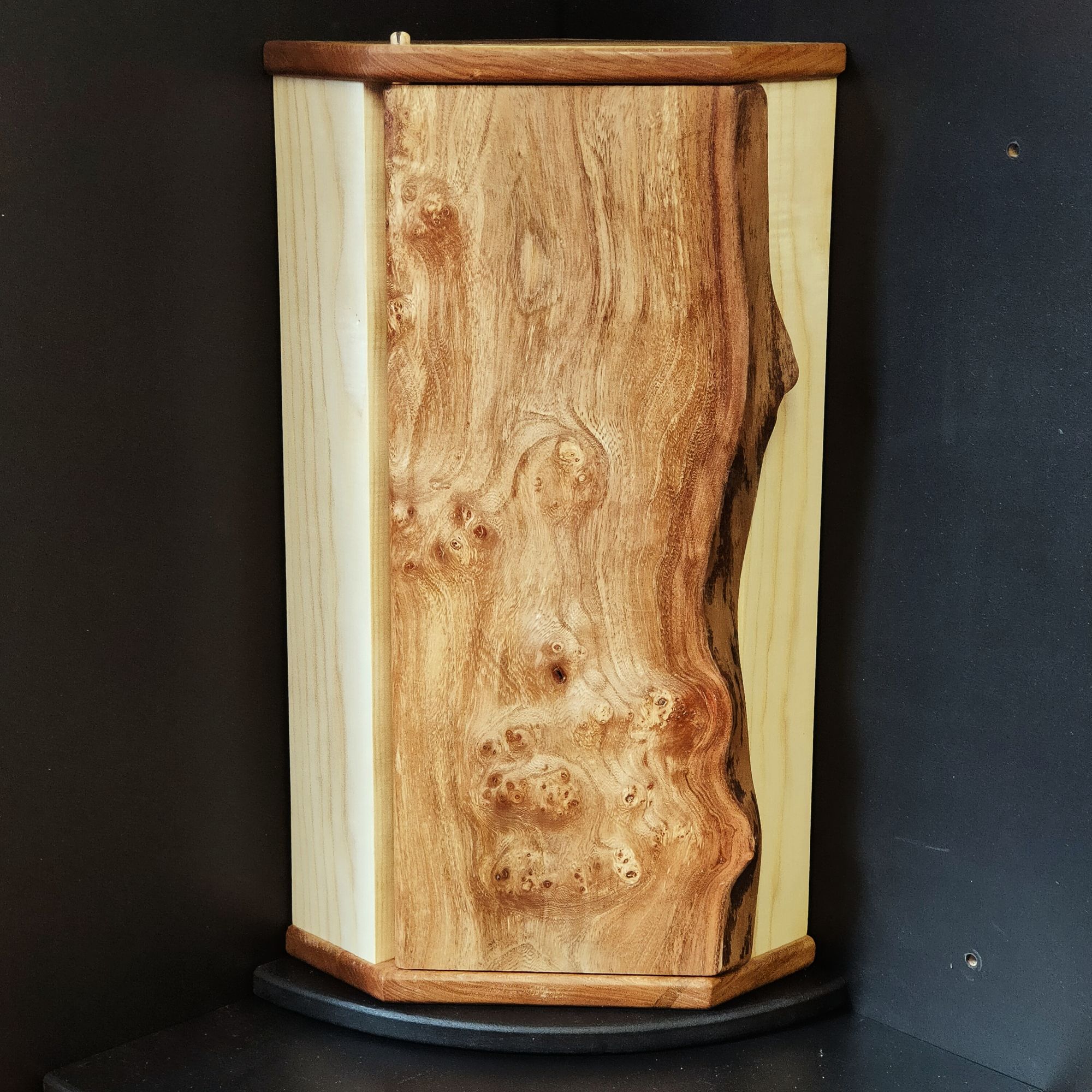 Corner cupboard in Elm and Ash