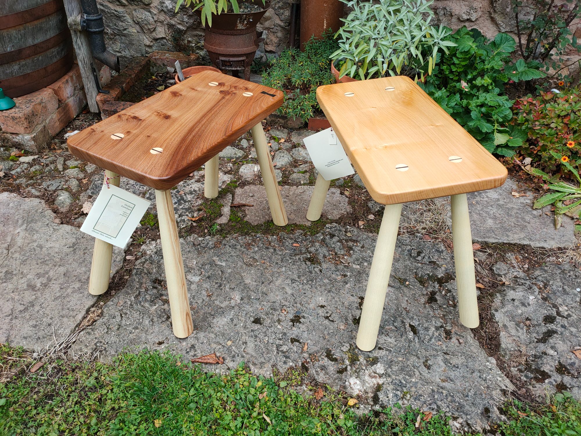 Burr elm stool