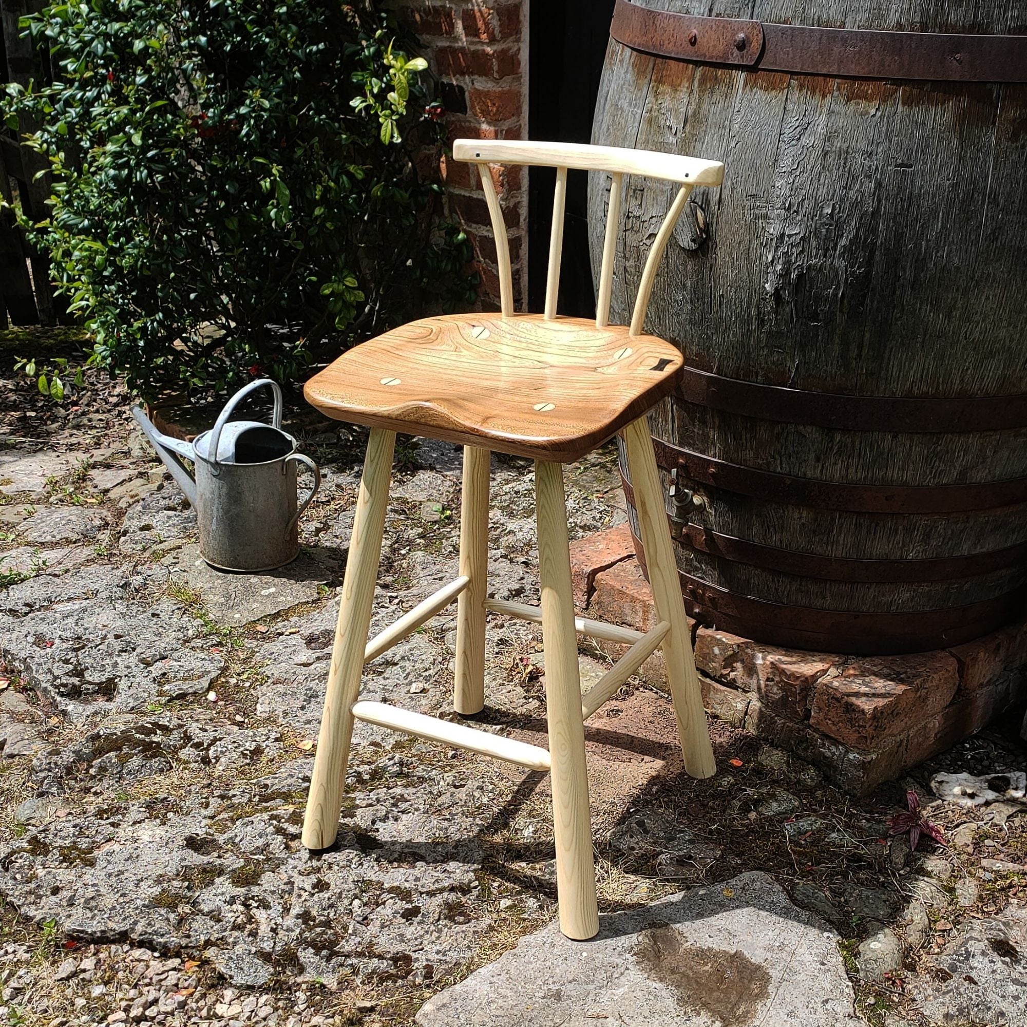Tall elm and ash stool
