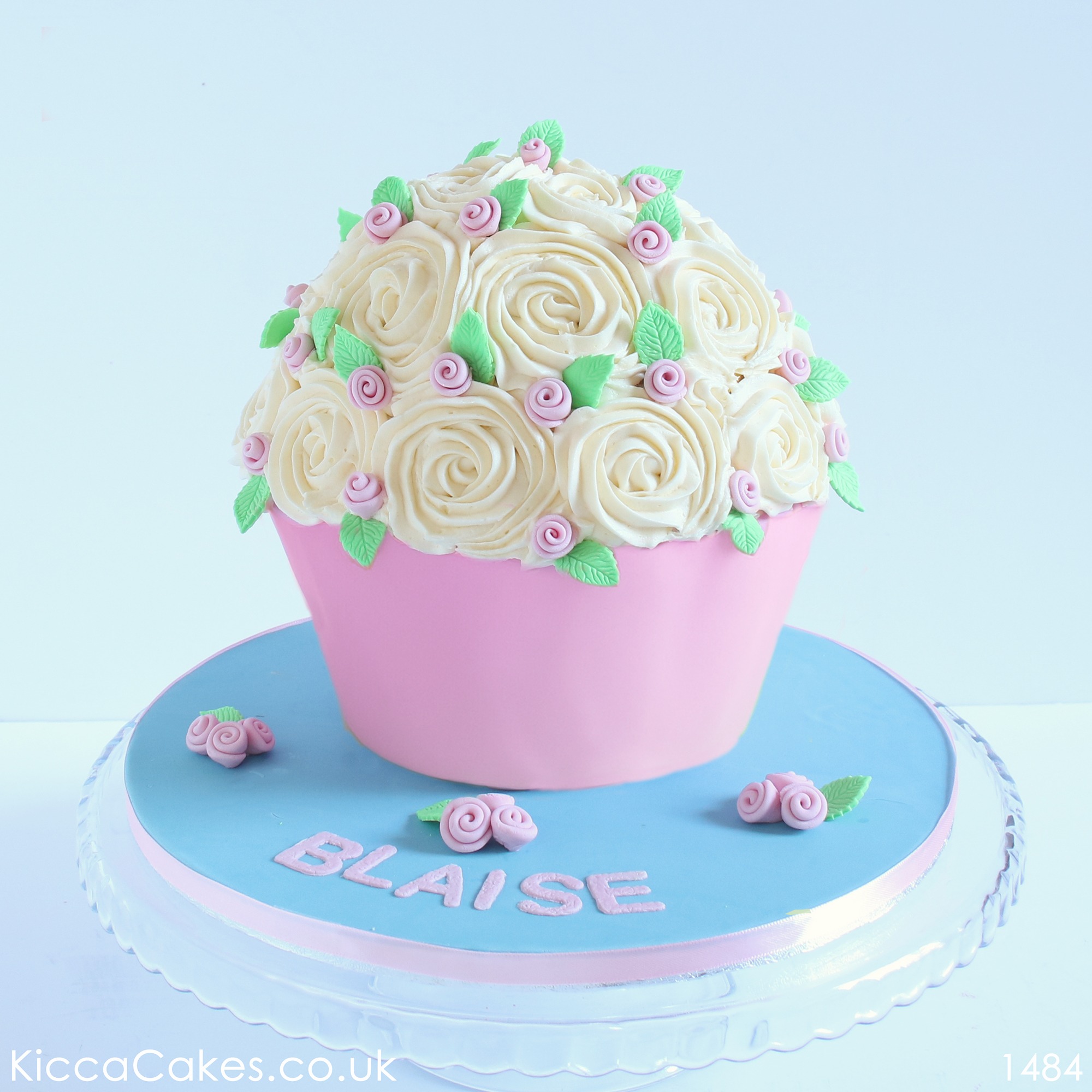 Giant Cupcake with pink roses.