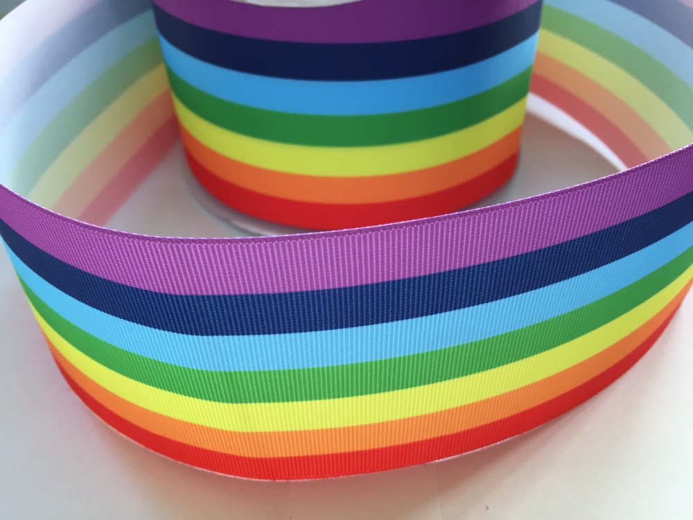Horizontal Rainbow Grosgrain Ribbon