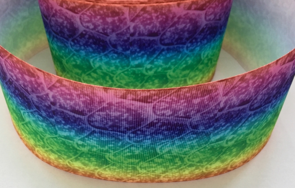 3" Rainbow Ombre Pattern Grosgrain Ribbon