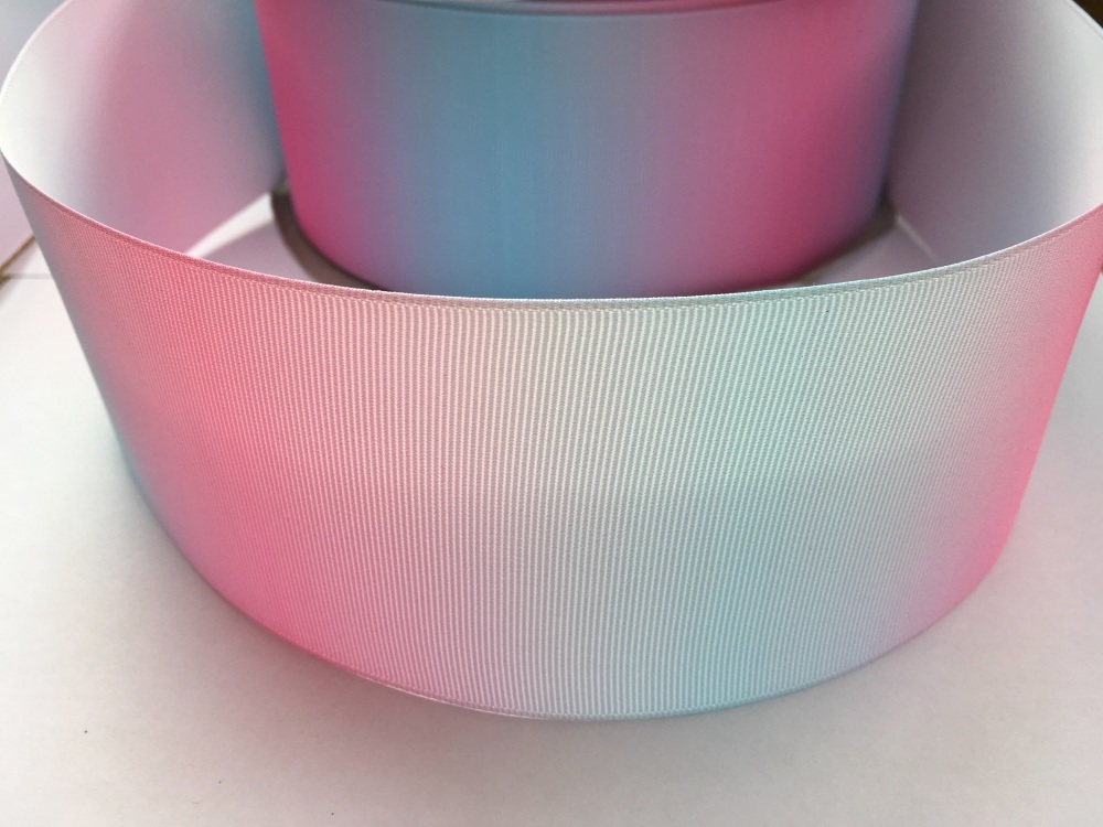 Pink/Blue Vertical Ombre Grosgrain Ribbon